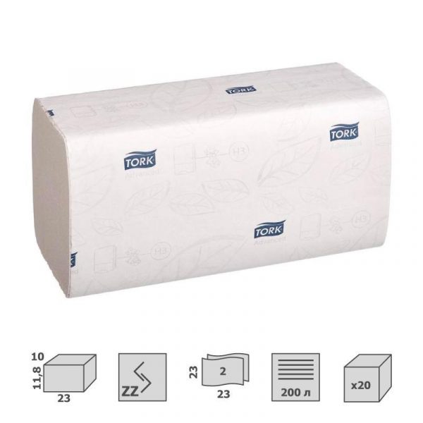 Полотенца  Tork Advanced ZZ (Н3) 2 сл. белые пач/200 л.,