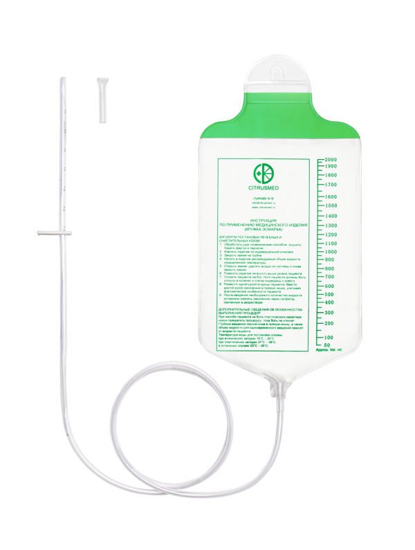 Кружка Эсмарха 2,0 л. CITRUSMED одноразовая, стер.,кор./250 шт EB2000V